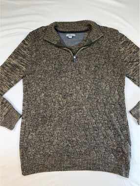 Method Men's XL Brown Knit Quarter-Zip Sweater
